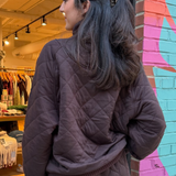Erin Quilted Snap Pullover - Espresso
