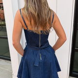 Lola Denim Mini Dress - Blue