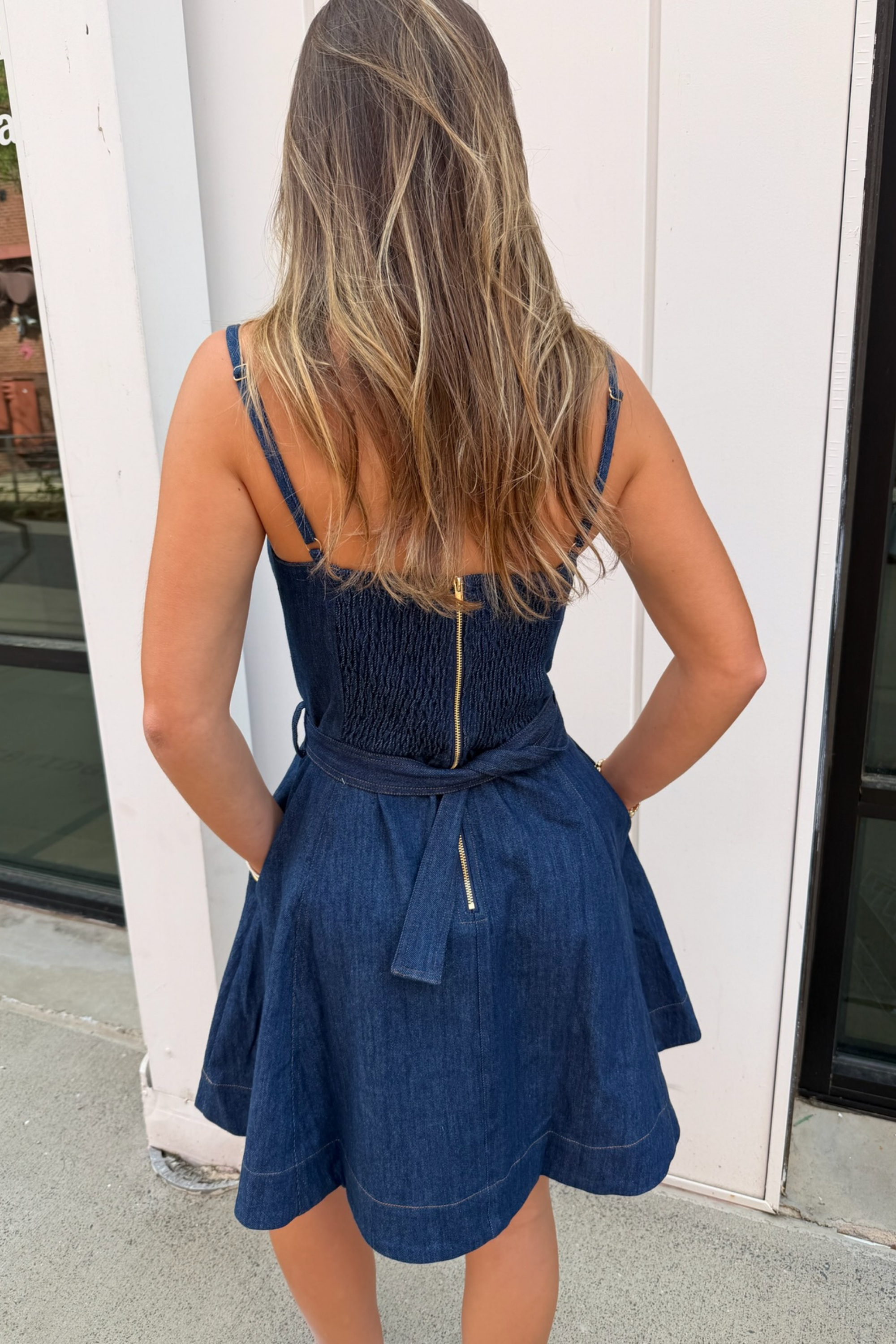 Lola Denim Mini Dress - Blue