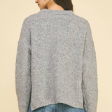 Kiki Crew Side Slit Sweater - Charcoal
