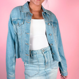 Clean Cut Denim Trucker Jacket - Light Blue