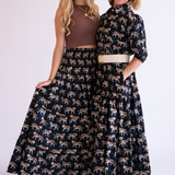 Taylor Collared Button Down Maxi Dress - Tigers Black
