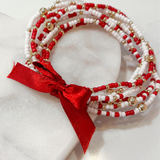 Game Day Bracelet Set - Crimson/White