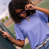 Drew Crop T-shirt - Baby Blue