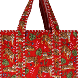 Small Blockprint Tote - Red Tiger