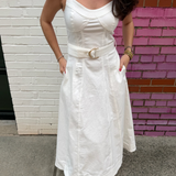 Noa Denim Maxi Dress - White