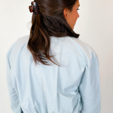 Side Pocket Bomber Jacket - Light Blue