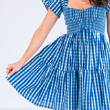 Abby Sweetheart Mini Dress - Gingham Navy
