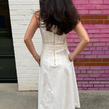 Noa Denim Maxi Dress - White