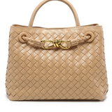 Mason Woven Top Handle Tote - Khaki