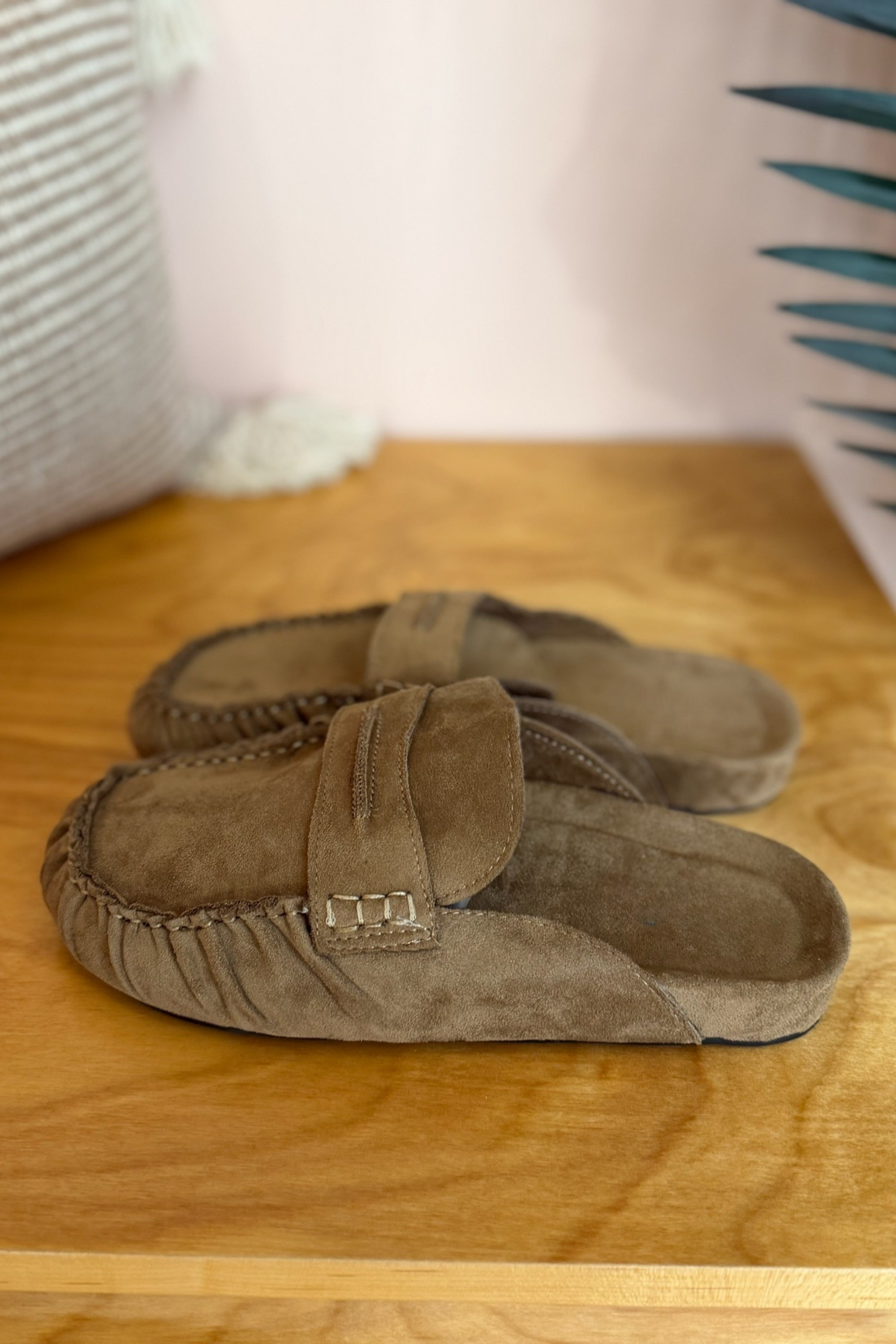Erin Penny Loafer Mules - Khaki