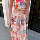 Paxton Printed Midi Dress - Cream Multi