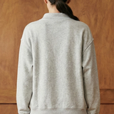 MOTHER Embroidered Mockneck Sweatshirt - Grey