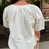 Everywhere Pleated Tie Top - Cream