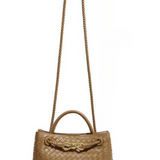 Mason Woven Top Handle Tote - Khaki