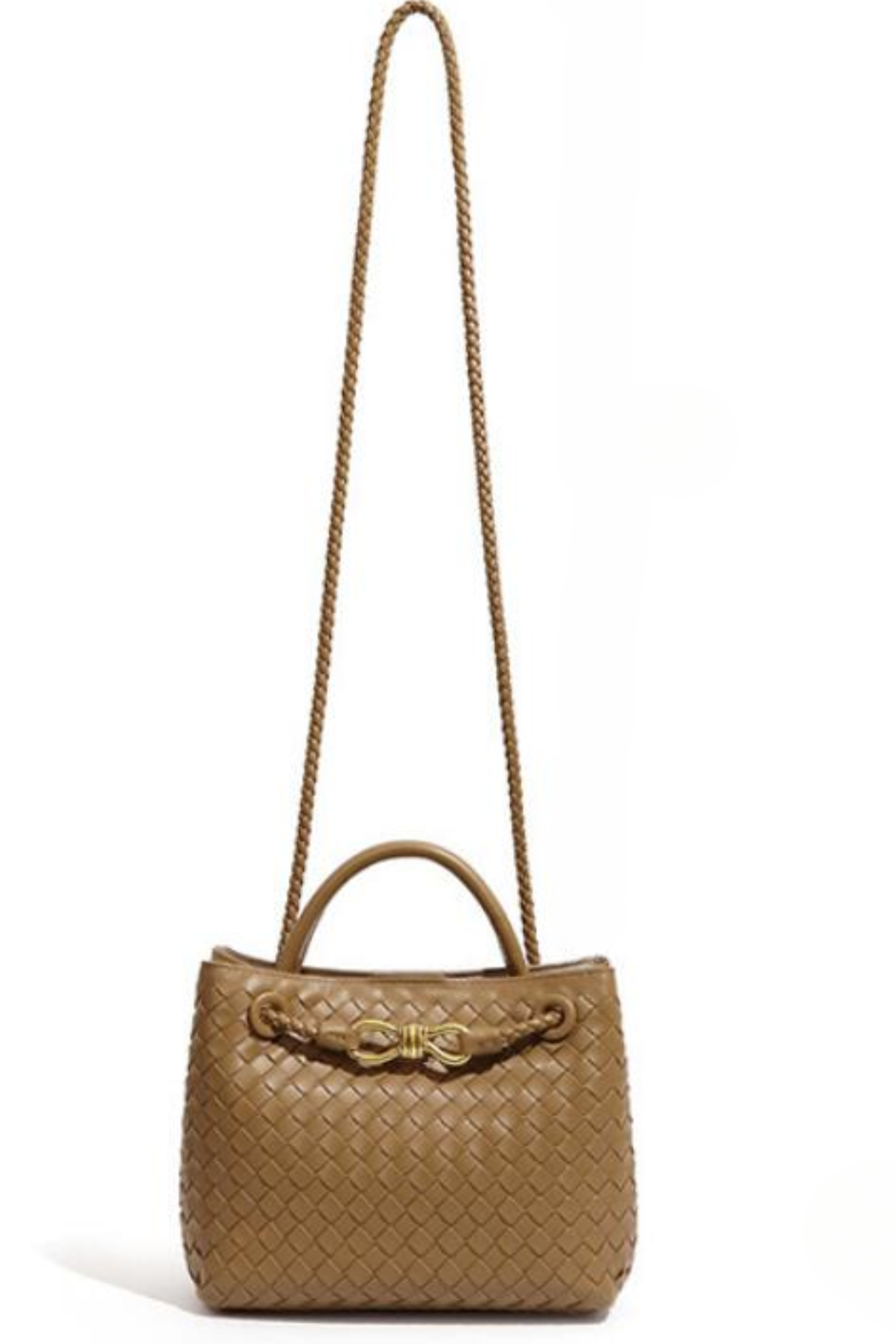 Mason Woven Top Handle Tote - Khaki