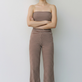 Erin Stripe Knit Lounge Set - Brown
