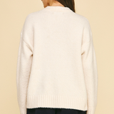Shining Star Oversized Sweater - Cream/Navy