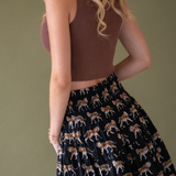 Britt Fall Smocked Maxi Skirt - Tigers Black