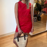 Kayla Eyelet Top - Red