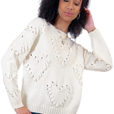 Lovin' on You Puff Heart Sweater - Cream