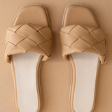Darla Woven Slide Sandal - Almond