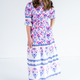 Aria Belted Maxi Dress - Pink/Purple Floral