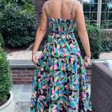 Laney Tiered Maxi Dress - Black Multi