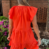 Daisy Mini Sundress - Sun Red