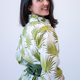 Esther 3/4 Sleeve Blockprint Maxi Dress - Palms Green