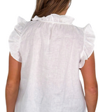 Becca Ruffle Sleeve Top - White