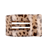 Small Flat Rectangle Clip - Blonde Tortoise