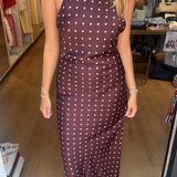 Raye High Neck Maxi Dress - Wine