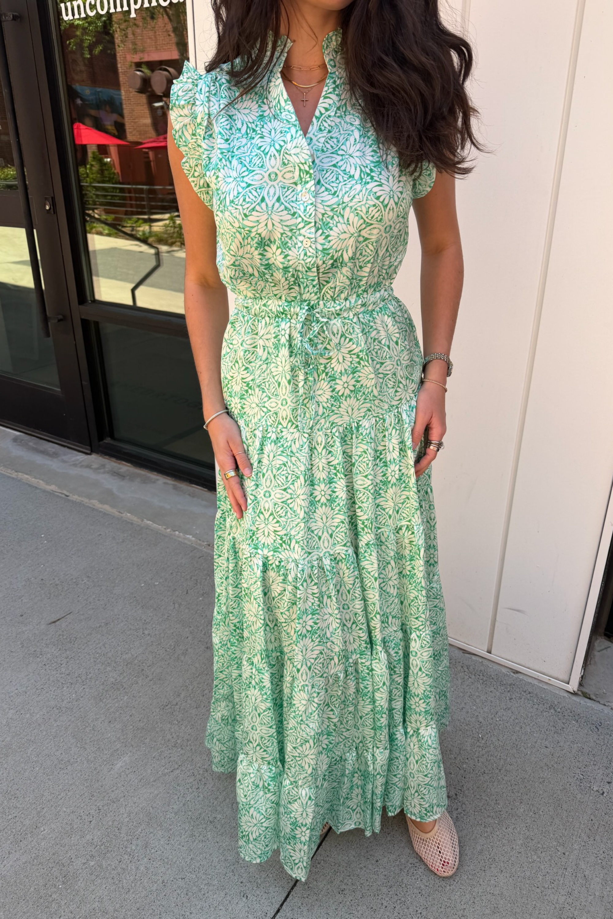 Staci Floral Maxi Dress - Mint