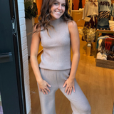 Freya Ribbed Mockneck Top - Mocha