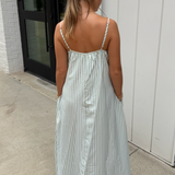 Gigi Striped Maxi Dress - Cream/Matcha