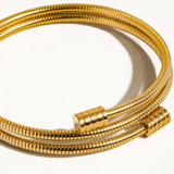 Arnell Round Snake Gold Chain Bracelet