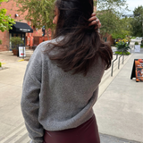 Hannah Mock Neck Sweater - Light Grey