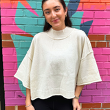Baylor Marled Short Sleeve Sweater - Ivory