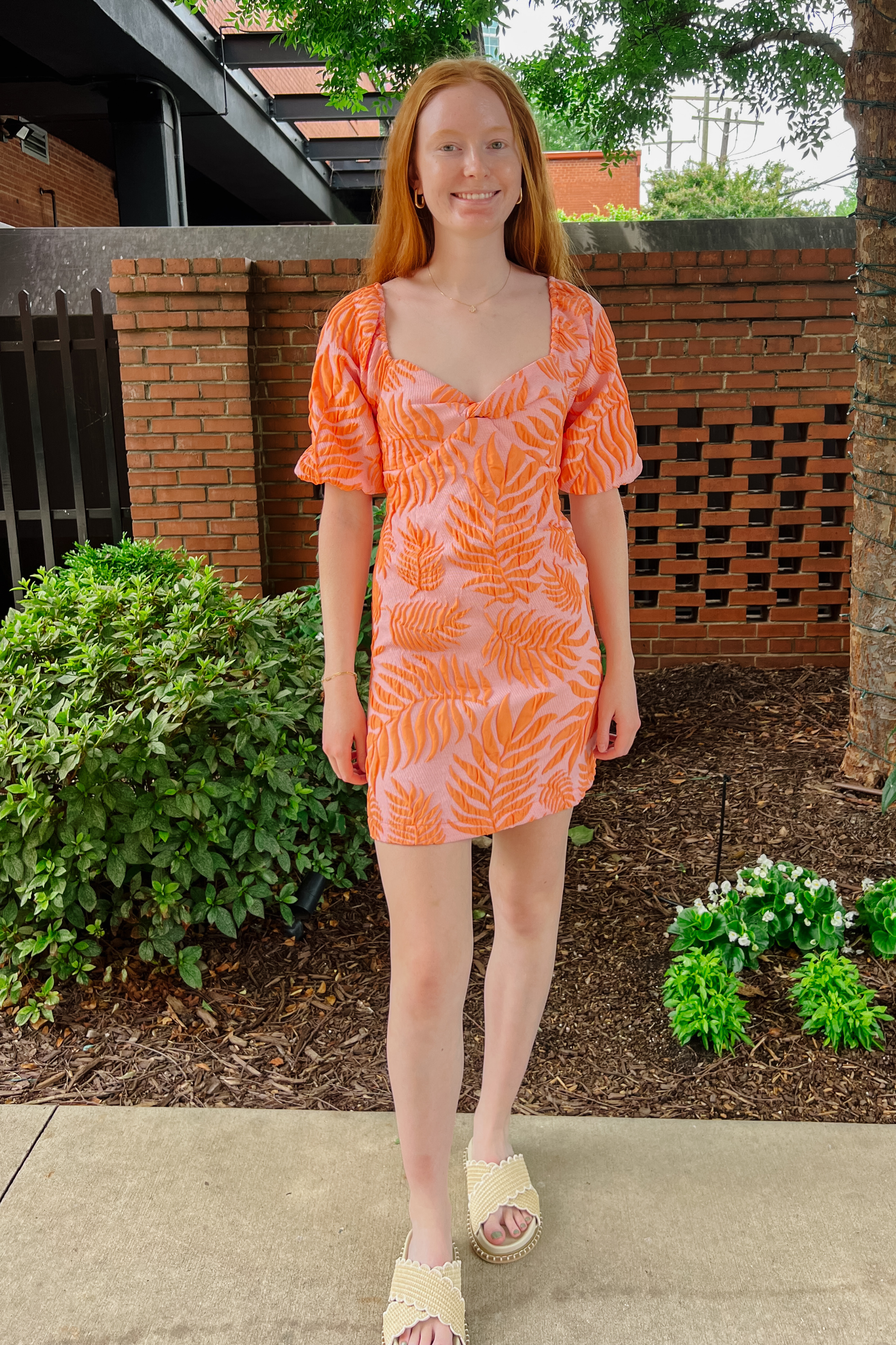Jayden Mini Dress - Tropical Leaf