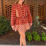 Angelica Printed Colorblock Mini Dress - Multi