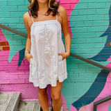 Lucky Flowy Mini Dress - White