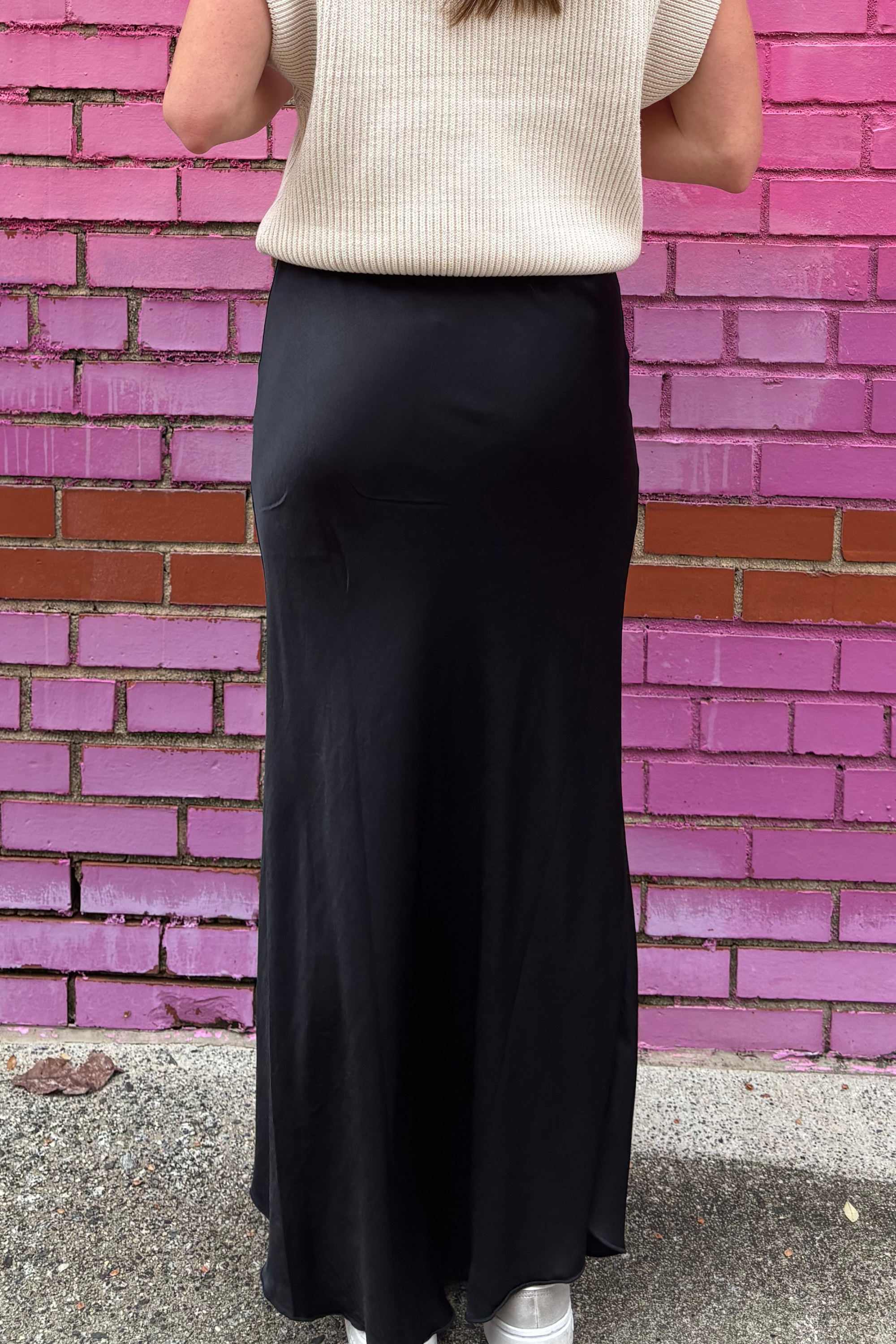 Silk Maxi Skirt - Black