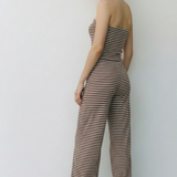 Erin Stripe Knit Lounge Set - Brown