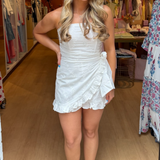 Lillian Eyelet Wrap Romper  - White