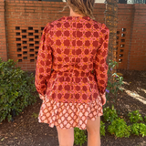 Angelica Printed Colorblock Mini Dress - Multi