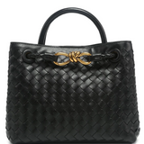 Mason Woven Top Handle Tote - Black
