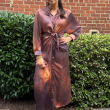 Raimy Tie Maxi Dress - Coffee