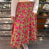 Lucy Smocked Maxi Skirt - Mum Magenta Butter
