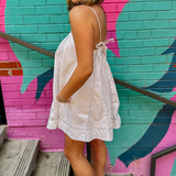 Lucky Flowy Mini Dress - White